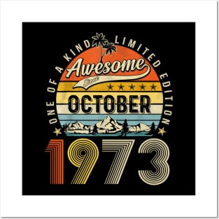 Awesome Since October 1973 Vintage 50th Birthday Posters and Art